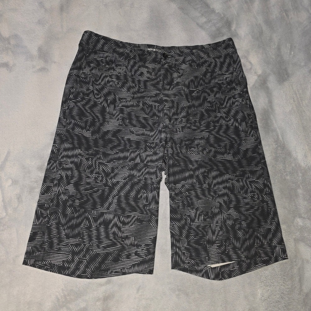 Nike Golf Dri-FIT Shorts Mens XL Black White Geometric Print 855129-010